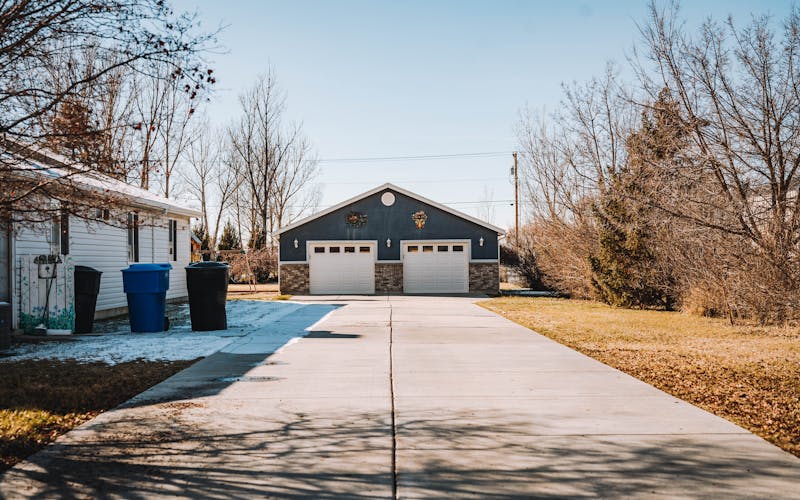 Clean driveway after pressure washing